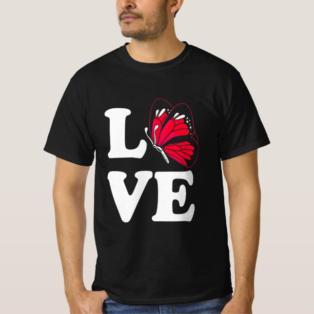 I Kärlek Butterfly T Shirt (Framsida)