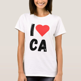 I Kärlek CA - California Heart Design T Shirt