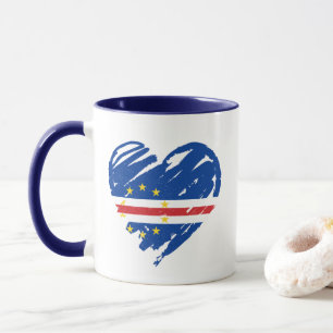I Kärlek Cabo Verde - Cabo Verdean Flagga Heart Mugg