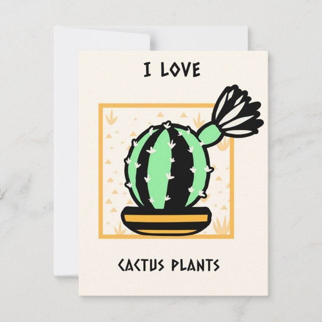 I Kärlek Cactus Plants Tack Kort (Framsida)