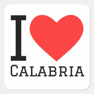 I kärlek calabria fyrkantigt klistermärke