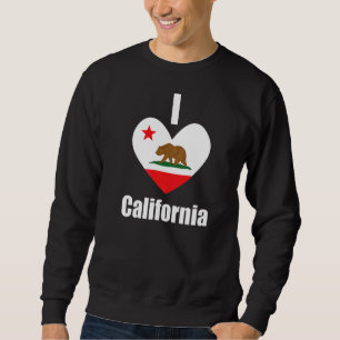I Kärlek California Bear Heart Statlig flagga Lång Ärmad Tröja