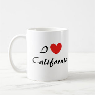 I Kärlek California Heart Typography Coffee Mugg