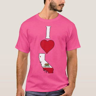 I Kärlek California Lodrät I Heart California Stat T Shirt