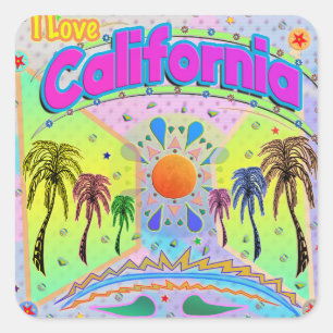 I KÄRLEK California Lugn Desire Sticker Fyrkantigt Klistermärke