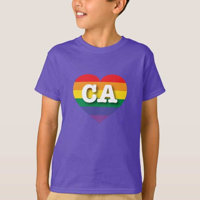 I Kärlek California Rainbow Heart T-shirt (Framsida)