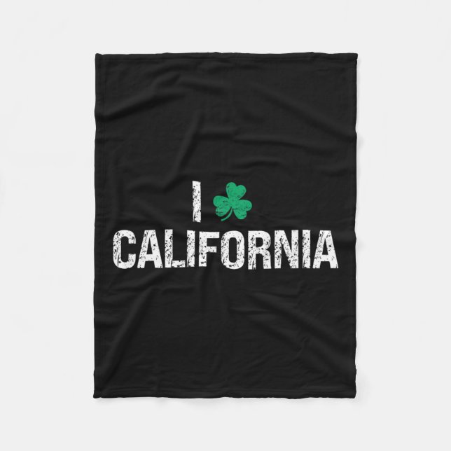 I Kärlek California Shamrock Klöver St. Patrick's  Fleecefilt (Framsidan)