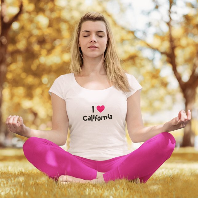 I Kärlek California Shock rosa Heart Tee (Pale Pink Tee)