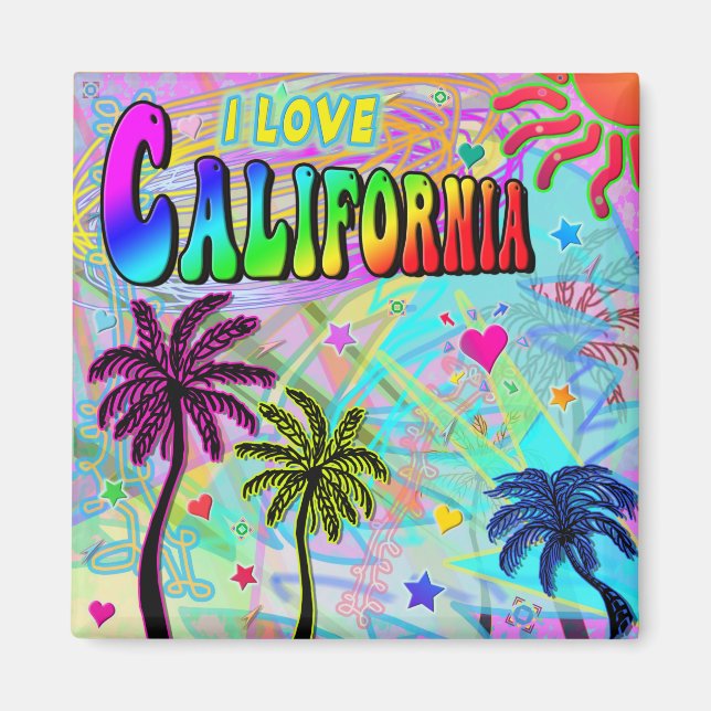 I KÄRLEK California Vivid Romantik Magnet (Framsidan)