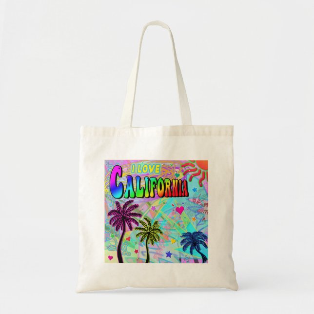 I KÄRLEK California Vivid Romantik Tote Bag Tygkasse (Framsidan)