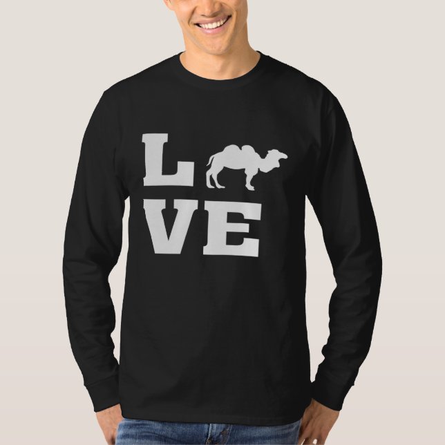 I Kärlek Camels Animal Camel Image T Shirt (Framsida)