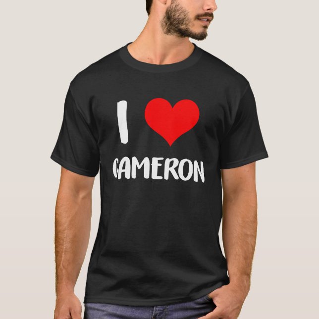 I kärlek CAMERON valentine Förlåt damer hjärta b T Shirt (Framsida)