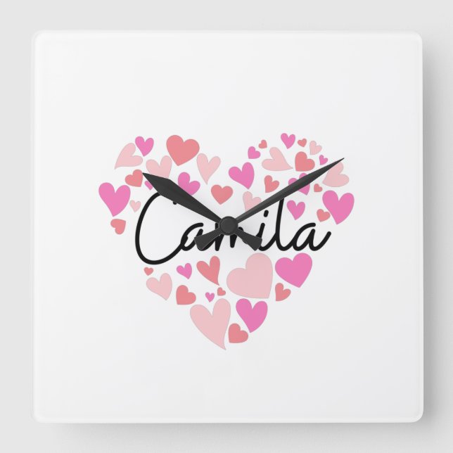 I kärlek Camila Fyrkantig Klocka (Framsida)