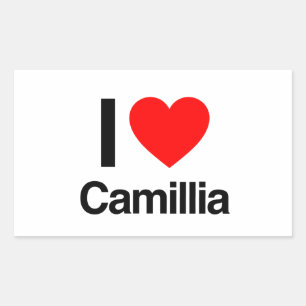 i kärlek camillia rektangulärt klistermärke