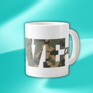 I Kärlek Camouflage Grönt Brown   Jumbo Mugg