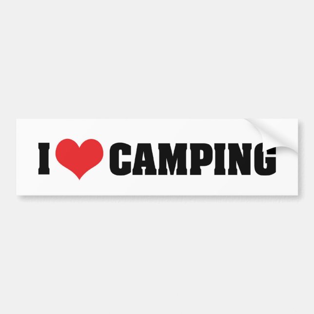 I Kärlek Camping Bumper Sticker Bildekal (Framsidan)