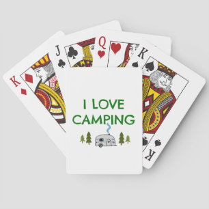 I Kärlek Camping Camper Nature Träd Trailer Casinokort