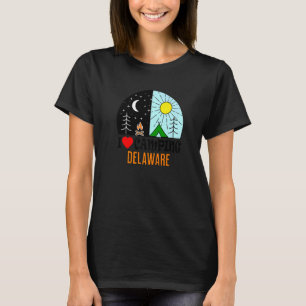 I Kärlek Camping Delaware America Outdoor Nature T Shirt