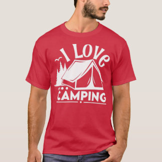I Kärlek Camping Funny Camping T Shirt