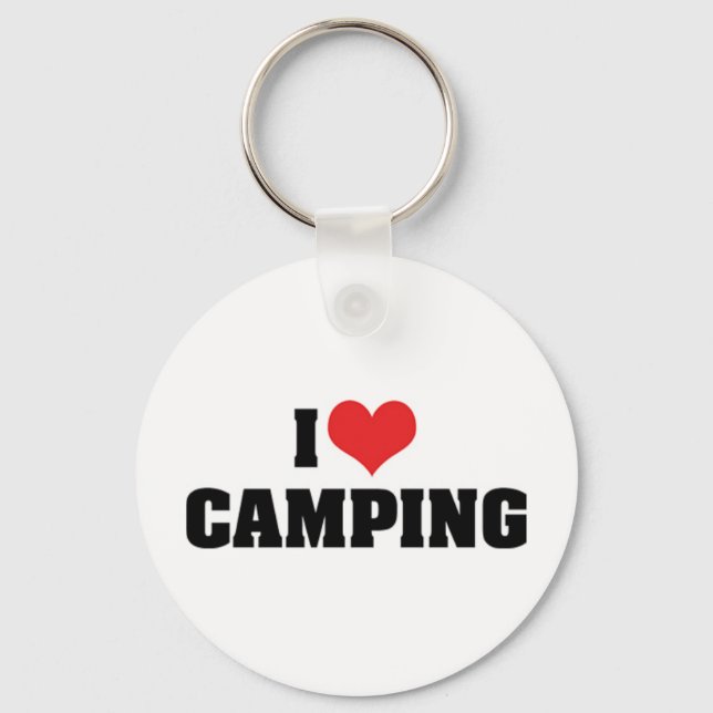 I Kärlek Camping Keychain Nyckelring (Framsida)