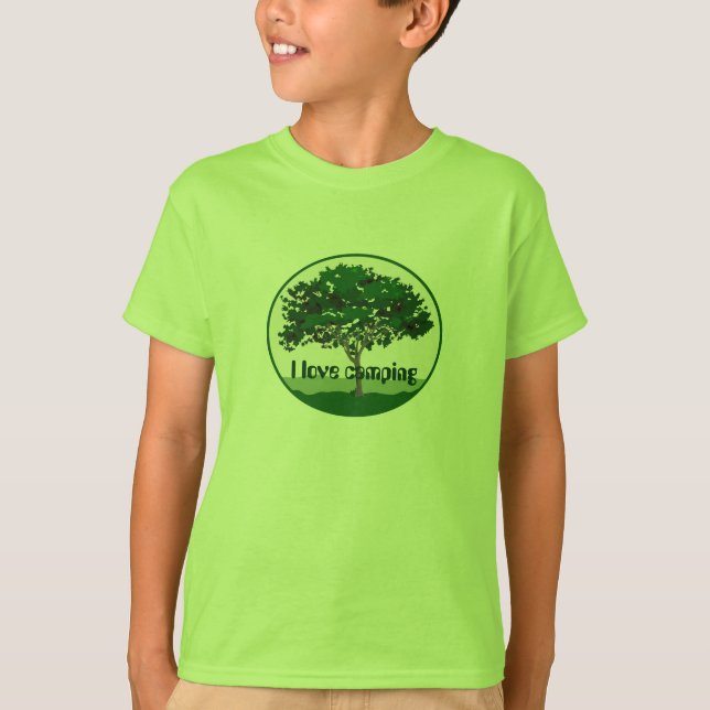 I kärlek Camping Kids T-shirts (Framsida)