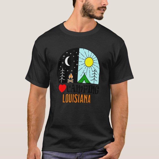 I Kärlek Camping Louisiana America utomhus Nato H T Shirt (Framsida)