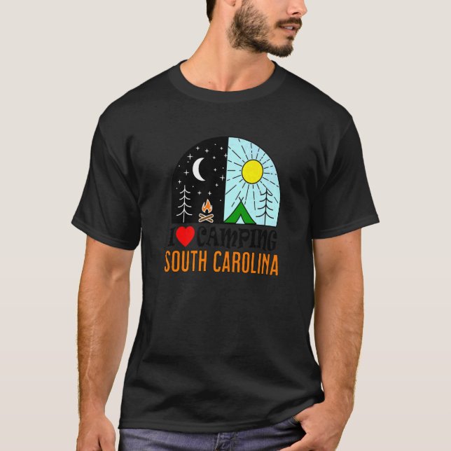 I Kärlek Camping South Carolina America utomhus Na T Shirt (Framsida)
