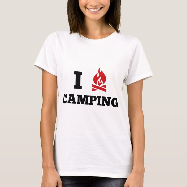 I Kärlek Camping T Shirt (Framsida)