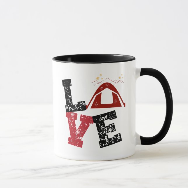 i kärlek campingcampinglägerkaffe mugg (Höger)