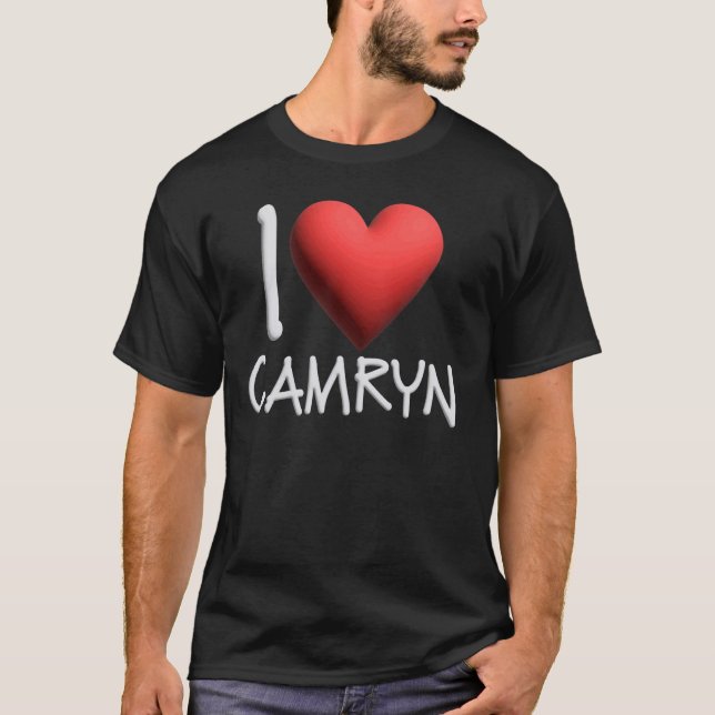 I Kärlek Camryn Namn Personlig Girl Woman Friend T Shirt (Framsida)