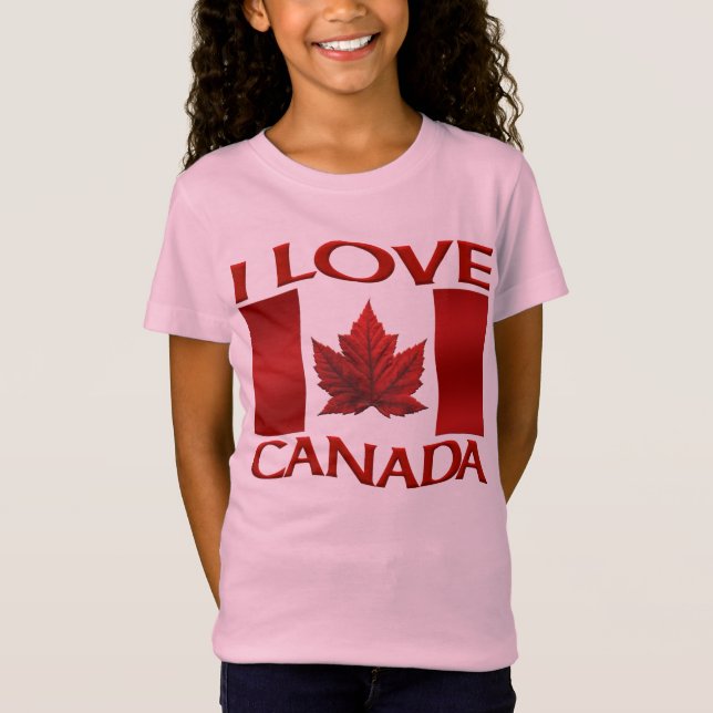 I Kärlek Canada Barn Souvenir Canada Day Shirt T Shirt (Framsida)