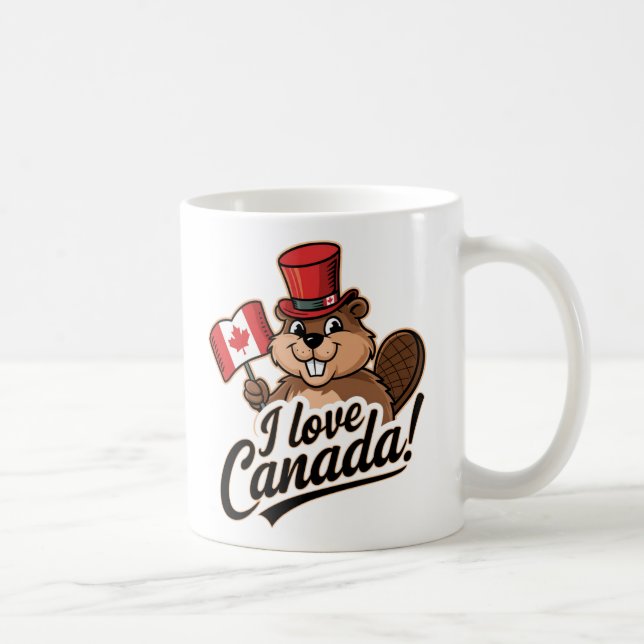 I Kärlek Canada Beaver Design Kaffemugg (Höger)