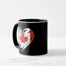 I Kärlek Canada - Canadian Flagga Heart Mugg