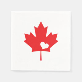 I Kärlek Canada - Canadian Pride Maple Löv Heart Pappersservett