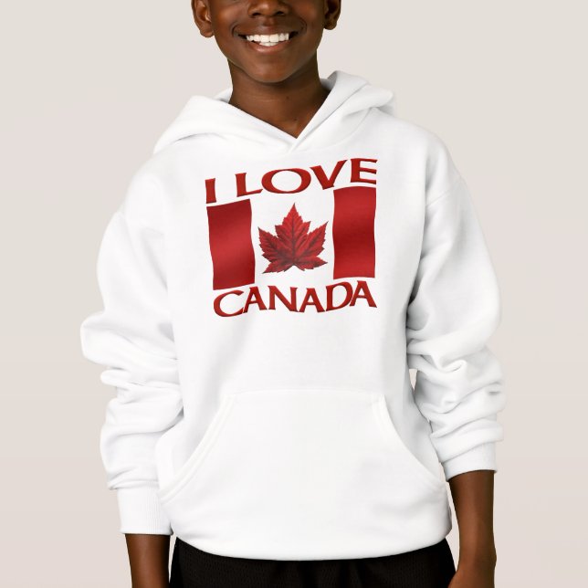 I Kärlek Canada Hoodie Souvenir Kanada Sweatört T-shirt (Framsida)