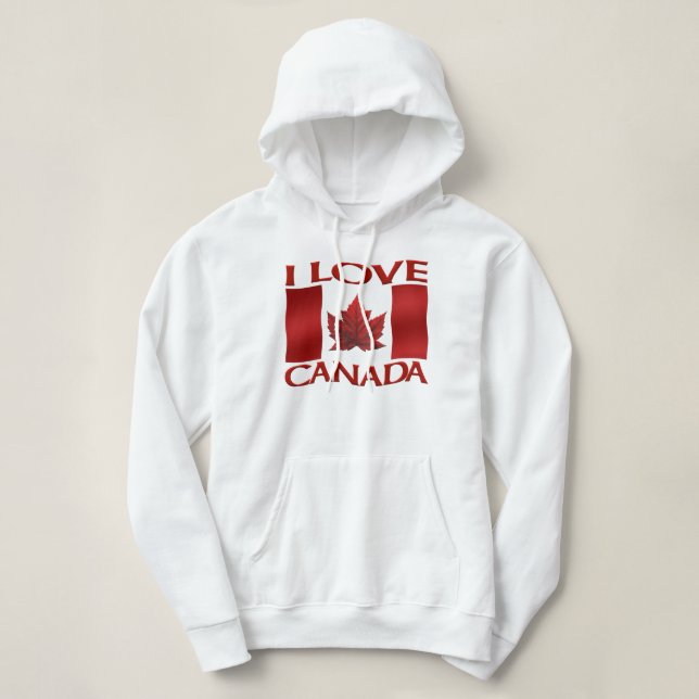 I Kärlek Canada Hoodie Women's Canada Hoodie Jacka T Shirt (Design framsida)