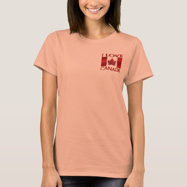 I Kärlek Canada Jacka Women's Canada Track Jacka Tee Shirt (Framsida)