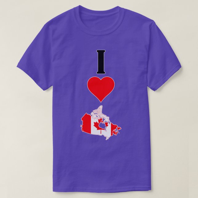 I Kärlek Canada Lodrät I Heart Land Flagga Karta T Shirt (Design framsida)