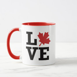 I Kärlek Canada Maple Löv Flagga Mugg