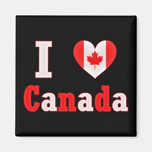 I Kärlek Canada Maple Löv Heart Magnet (Framsidan)