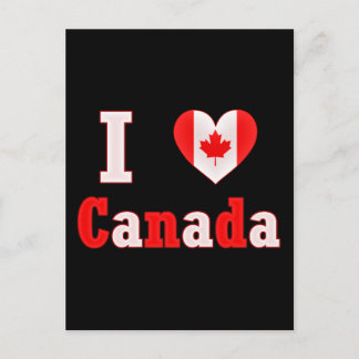 I Kärlek Canada Maple Löv Heart Vykort