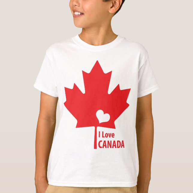 I kärlek Canada Maple Löv Tee Shirt (Framsida)