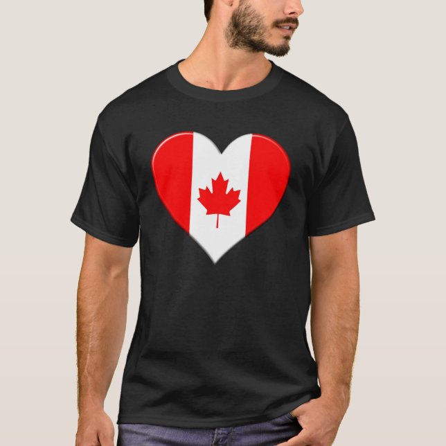 I kärlek Canada National Flagga Heart T Shirt (Framsida)