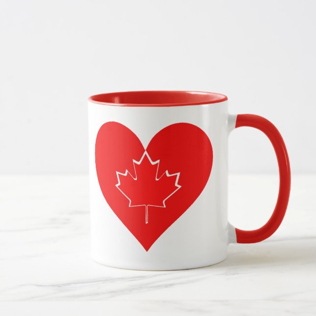 I kärlek Canada Patriotic Heart Maple löv Mugg (Höger)