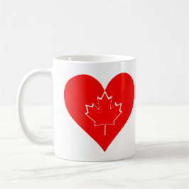 I kärlek Canada Patriotic Heart Maple löv Mugg