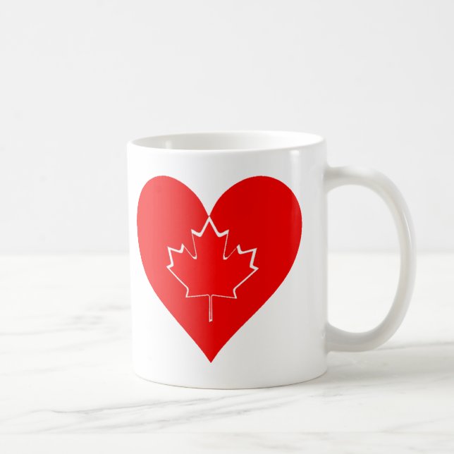 I kärlek Canada Patriotic Heart Maple löv Mugg (Höger)