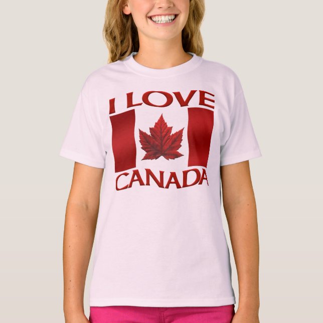 I Kärlek Canada Sweatshirt Girl's Canada Souvenir Tröja (Framsida)