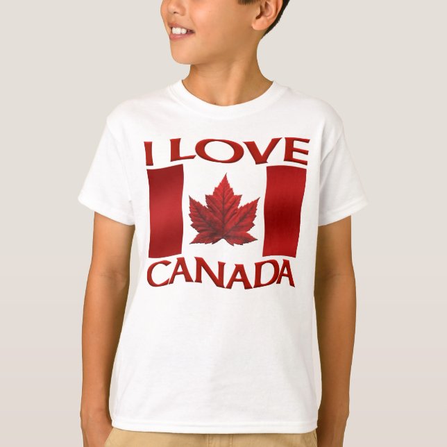 I Kärlek Canada T-shirt Barn Souvenir Canada Shirt (Framsida)