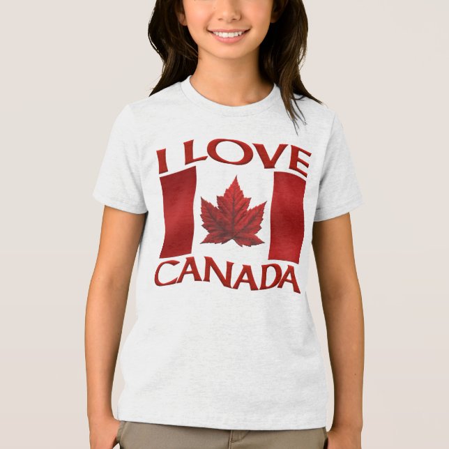 I Kärlek Canada T-shirt Barn Souvenir Canada Shirt (Framsida)