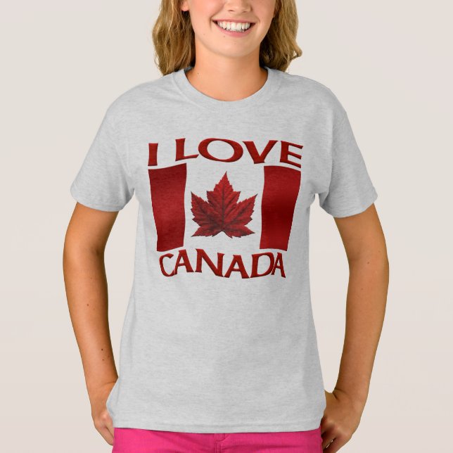 I Kärlek Canada T-shirt Barn Souvenir Canada Shirt (Framsida)